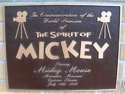 <i>The Spirit of Mickey</i> Debut Marker at Uptown Theater image. Click for full size.