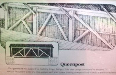 [Covered Bridge] Truss Structures and Truss Variations Marker - Queenpost image. Click for full size.