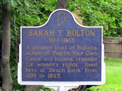 Sarah T. Bolton Marker. Click for full size. Sarah T. Bolton Marker image. Click for full size.