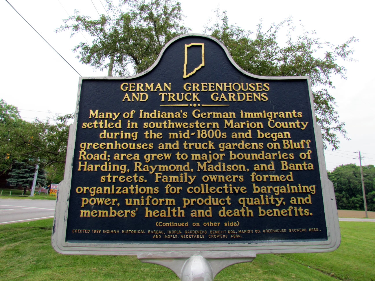 German Greenhouses and Truck Gardens Marker (Front)