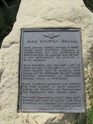 Earle Ovington Terminal Marker. Click for full size. Earle Ovington Terminal Marker image. Click for full size.