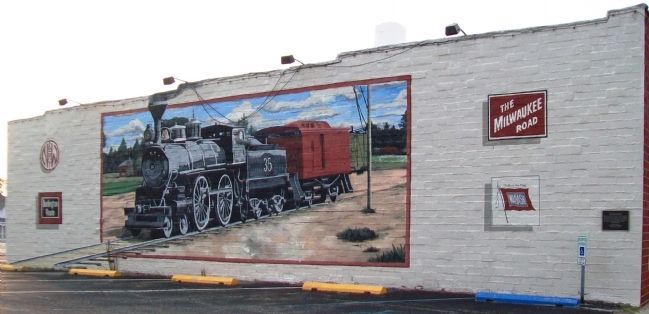 Railroad Boom Mural and Marker image. Click for full size.