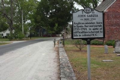 John Garzia Marker, on Craven Street, looking east image. Click for full size.