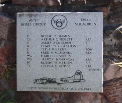 96th BG 339th BS - Shot Down Marker 3 image. Click for full size.