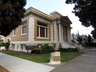 Lompoc Carnegie Library and Marker image. Click for full size.