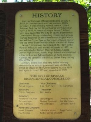 James C. Lillard Railroad Park History Marker image. Click for full size.
