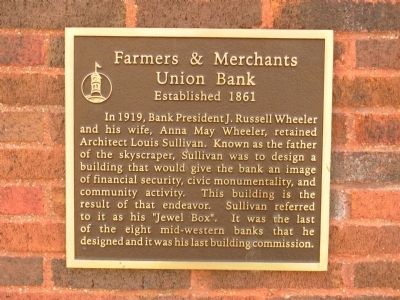 Farmers and Merchants Union Bank Marker image. Click for full size.