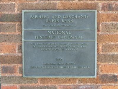 Farmers and Merchants Union Bank National Historic Landmark image. Click for full size.