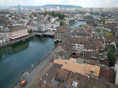 View of Zurich from the Grössmunster Bell Tower. Click for full size. View of Zurich from the Grössmunster Bell Tower image. Click for full size.