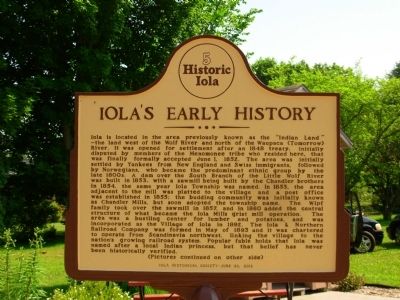 Iolas Early History Marker image. Click for full size.