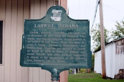 Larwill Indiana Marker prior to its Repainting image. Click for full size.