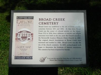 Broad Creek Cemetery Marker image. Click for full size.