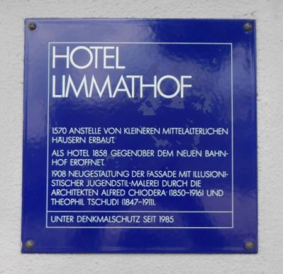 Hotel Limmathof Marker. Click for full size. Hotel Limmathof Marker image. Click for full size.