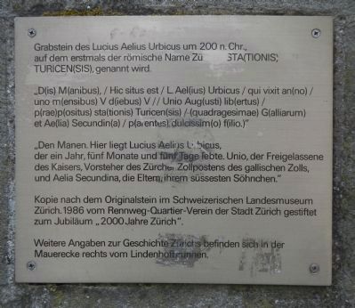 Grave stone of Lucius Aelius Urbicus Marker. Click for full size. Grave stone of Lucius Aelius Urbicus Marker image. Click for full size.