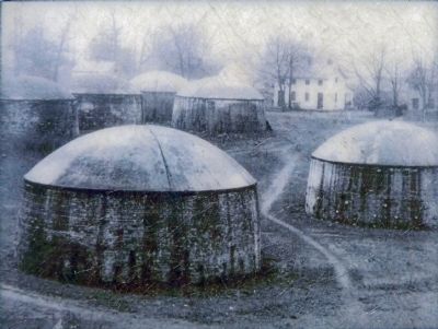 Charcoal Kilns at Muirkirk, ca. 1920. image. Click for full size.