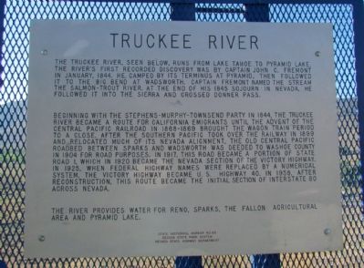 Truckee River Marker. Click for full size. Truckee River Marker image. Click for full size.