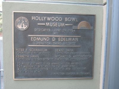 Hollywood Bowl Museum Marker image. Click for full size.