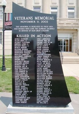 Veterans Memorial Honored Dead. Click for full size. Veterans Memorial Honored Dead image. Click for full size.