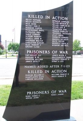 Veterans Memorial Honored Dead & POW. Click for full size. Veterans Memorial Honored Dead & POW image. Click for full size.