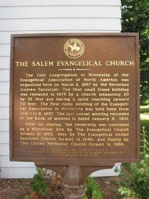 The Salem Evangelical Church Marker. Click for full size. The Salem Evangelical Church Marker image. Click for full size.