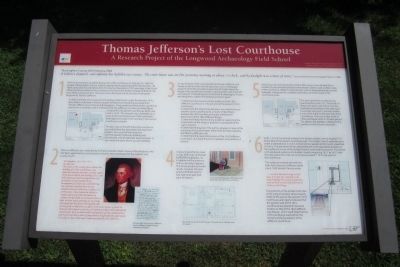 Thomas Jefferson’s Lost Courthouse Marker (1 of 3). Click for full size. Thomas Jefferson’s Lost Courthouse Marker (1 of 3) image. Click for full size.