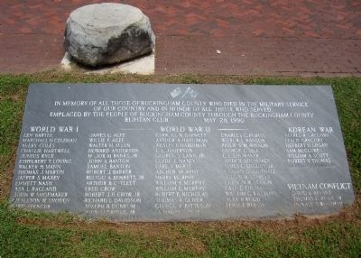 Buckingham County War Memorial. Click for full size. Buckingham County War Memorial image. Click for full size.