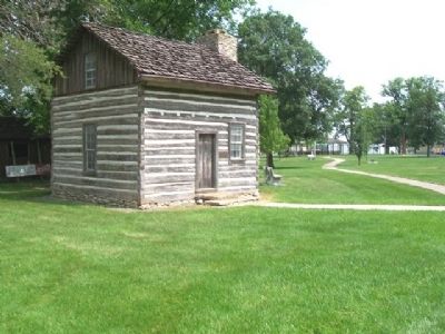 Harris Log House and Marker image. Click for full size.