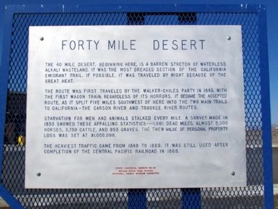 Forty Mile Desert Marker image. Click for full size.