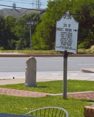 25 M to B marker <br>& the Site of Rhodes' Tavern marker. Click for full size. 25 M to B marker <br>& the Site of Rhodes' Tavern marker image. Click for full size.
