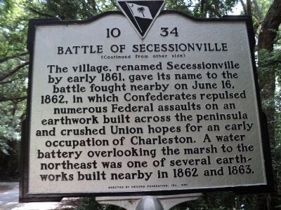 Riversville / Battle of Secessionville Marker image. Click for full size.