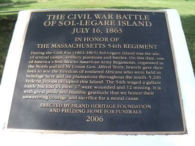 Battle of Sol-Legare Island Marker image. Click for full size.