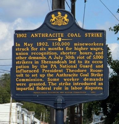 1902 Anthracite Coal Strike Marker image. Click for full size.