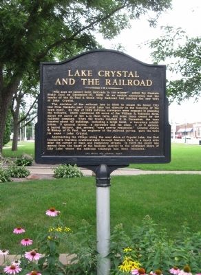 Lake Crystal and the Railroad Marker. Click for full size. Lake Crystal and the Railroad Marker image. Click for full size.