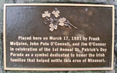 1st Annual St. Patrick's Day Parade Marker. Click for full size. 1st Annual St. Patrick's Day Parade Marker image. Click for full size.