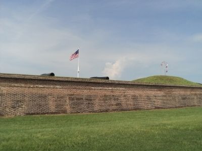 15-inch Rodman Guns Viewed from Outside Fort Moultrie image. Click for full size.