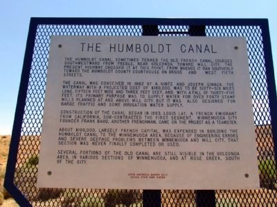 The Humboldt Canal Marker. Click for full size. The Humboldt Canal Marker image. Click for full size.