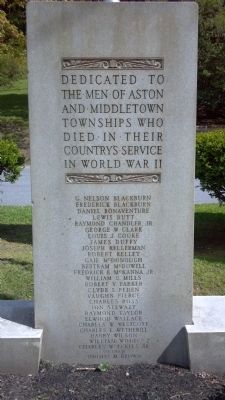 Aston and Middletown Township WWII Memorial. Click for full size. Aston and Middletown Township WWII Memorial image. Click for full size.