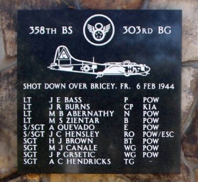 Lt J E Bass Pilot and Crew Marker. Click for full size. Lt J E Bass Pilot and Crew Marker image. Click for full size.