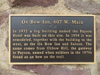 Ox Bow Inn Marker. Click for full size. Ox Bow Inn Marker image. Click for full size.