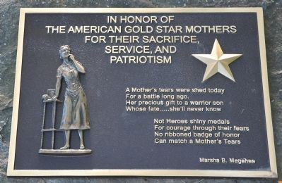 Gold Star Mothers Memorial. Click for full size. Gold Star Mothers Memorial image. Click for full size.