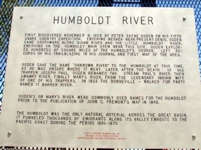 Humboldt River Marker. Click for full size. Humboldt River Marker image. Click for full size.