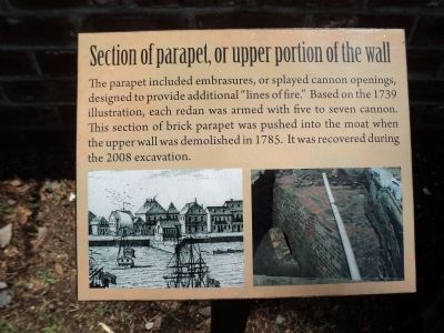 Section of parapet, or upper portion of the wall Marker image. Click for full size.