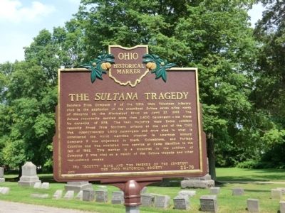 The Sultana Tragedy Marker. Click for full size. The Sultana Tragedy Marker image. Click for full size.