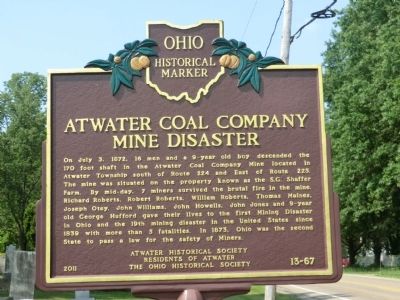 Atwater Coal Company Mine Disaster Marker image. Click for more information.