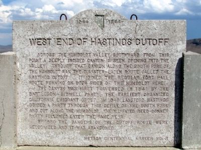 West End of Hastings Cutoff Marker image. Click for full size.