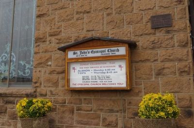 St. John's Espiscopal Church Marker. Click for full size. St. John's Espiscopal Church Marker image. Click for full size.