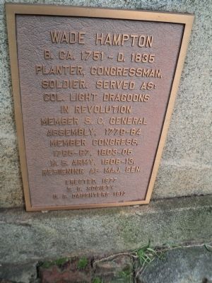 Wade Hampton Marker. Click for full size. Wade Hampton Marker image. Click for full size.