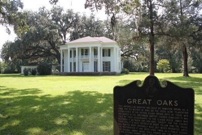 Great Oaks Marker and house image. Click for full size.