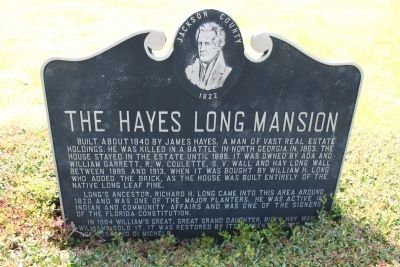 The Hayes Long Mansion Marker image. Click for full size.