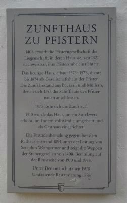 Zunfthaus zu Pfistern Marker image. Click for full size.
